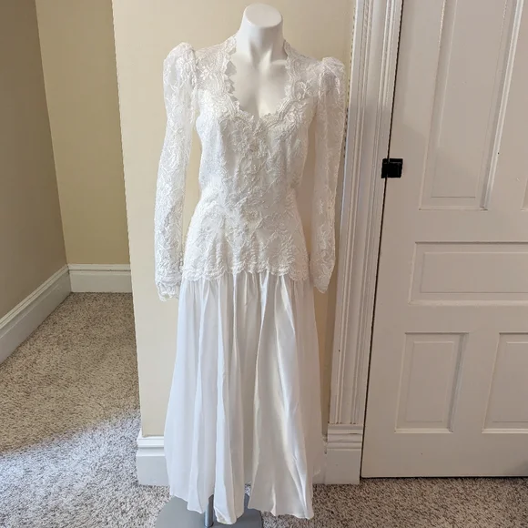 drop waist vintage wedding dress One-Shoulder Chiffon Long Prom Dress with Side Sash– PromGirl main image 1
